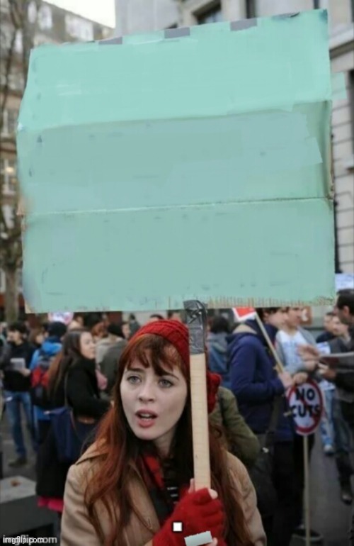 protestor | image tagged in protestor | made w/ Imgflip meme maker
