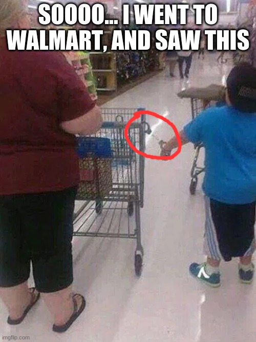 He is handcuffed to the cart. | SOOOO... I WENT TO WALMART, AND SAW THIS | image tagged in a | made w/ Imgflip meme maker