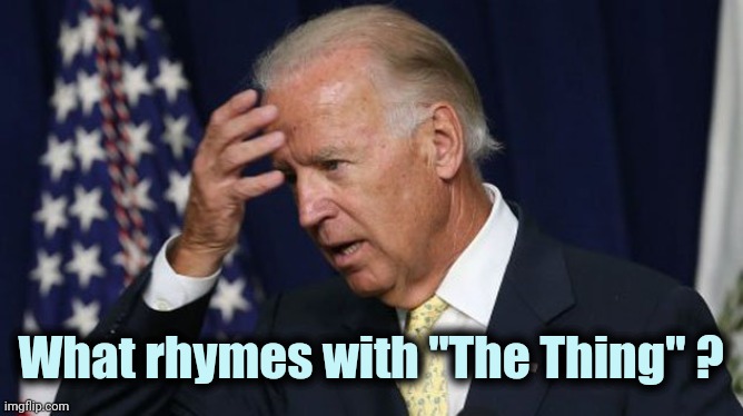 Joe Biden worries | What rhymes with "The Thing" ? | image tagged in joe biden worries | made w/ Imgflip meme maker