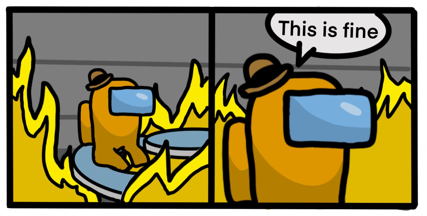 This is fine among us Blank Meme Template