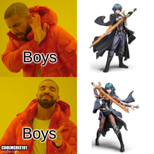 Byleth Smash Meme | Boys; Boys; COOLMCREE101 | image tagged in memes,drake hotline bling | made w/ Imgflip meme maker