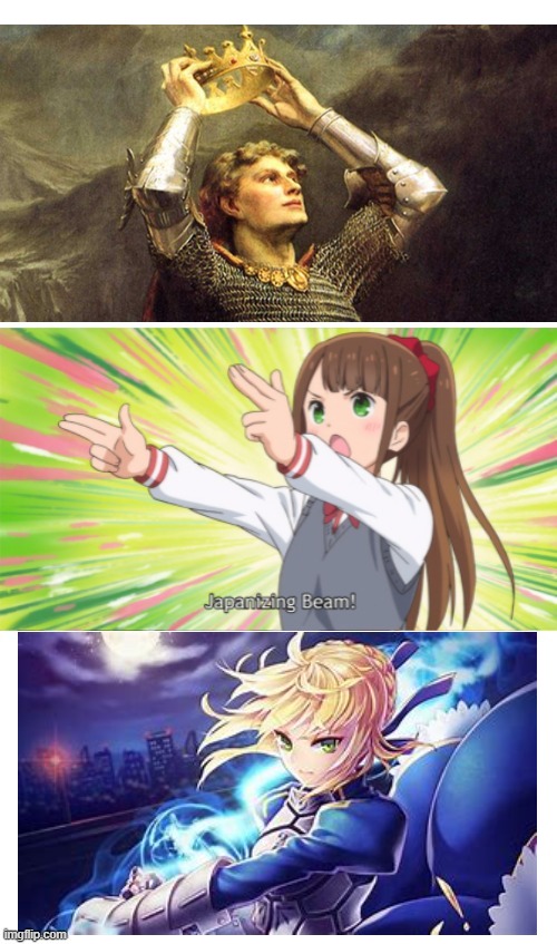 king arthur | image tagged in anime japanizing beam | made w/ Imgflip meme maker