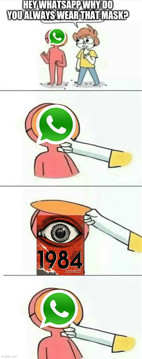 Hey, why do you always wear that mask? | HEY WHATSAPP WHY DO YOU ALWAYS WEAR THAT MASK? | image tagged in hey why do you always wear that mask,privacymemes | made w/ Imgflip meme maker