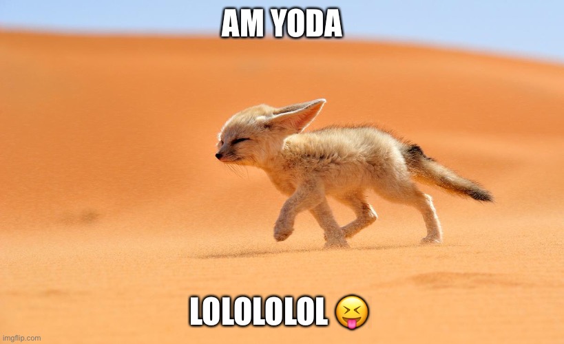 Yoda Running Across Sand | AM YODA; LOLOLOLOL 😝 | image tagged in fox | made w/ Imgflip meme maker