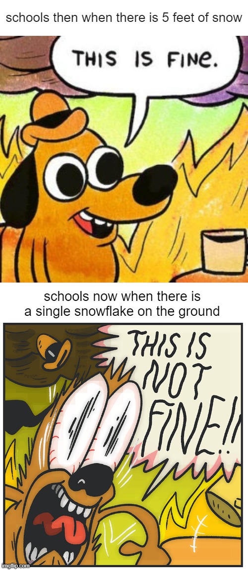 free cheese strings | schools then when there is 5 feet of snow; schools now when there is a single snowflake on the ground | image tagged in memes,uno draw 25 cards | made w/ Imgflip meme maker
