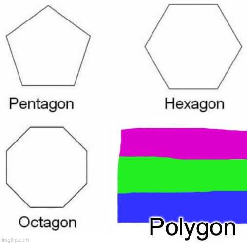 Poly-Pride | Polygon | image tagged in memes,pentagon hexagon octagon | made w/ Imgflip meme maker