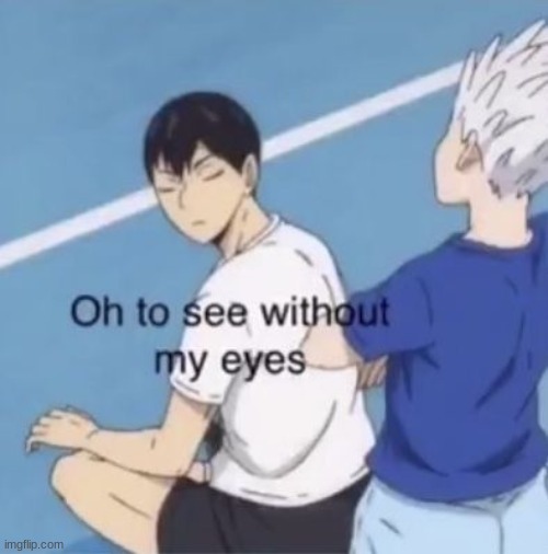 Oh to see without my eyes | image tagged in oh to see without my eyes | made w/ Imgflip meme maker
