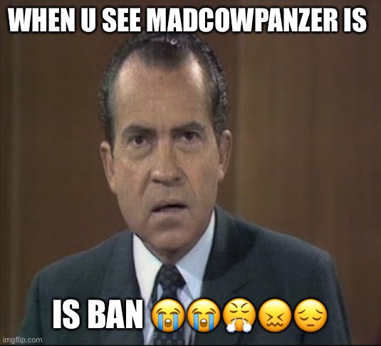 Repost for cool | WHEN U SEE MADCOWPANZER IS; IS BAN 😭😭😤😖😔 | image tagged in yes | made w/ Imgflip meme maker
