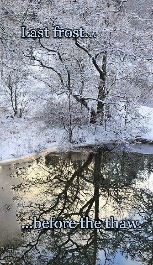 Last frost... ...before the thaw. | made w/ Imgflip meme maker