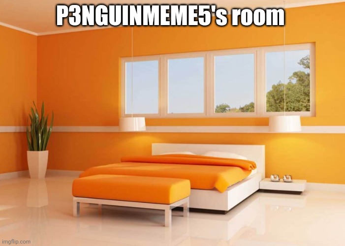 Orange hotel room | P3NGUINMEME5's room | image tagged in orange hotel room | made w/ Imgflip meme maker