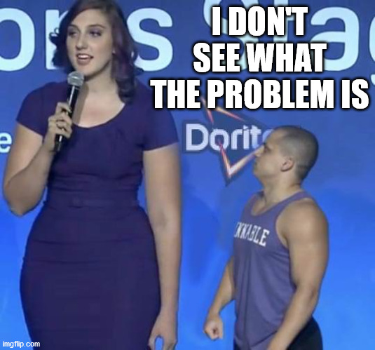 Tyler1 Meme | I DON'T SEE WHAT THE PROBLEM IS | image tagged in tyler1 meme | made w/ Imgflip meme maker