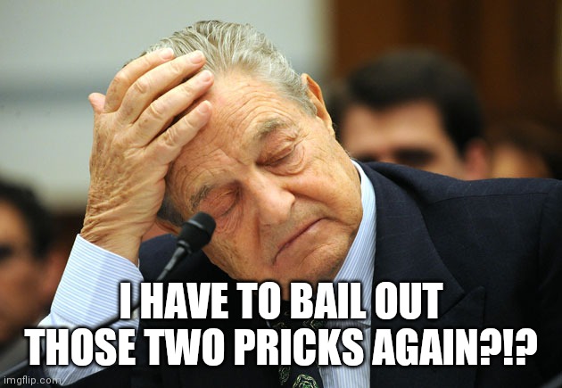 George Soros I did not pay for this | I HAVE TO BAIL OUT THOSE TWO PRICKS AGAIN?!? | image tagged in george soros i did not pay for this | made w/ Imgflip meme maker