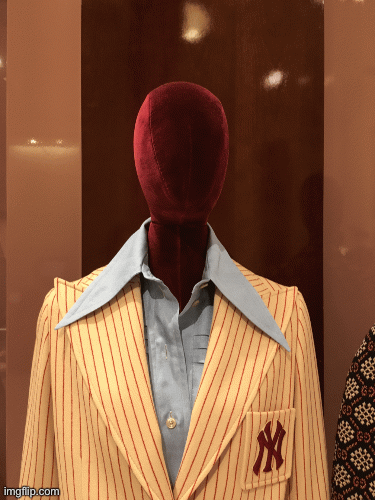 Gucci Greeter | image tagged in gifs,fashion,gucci,saks fifth avenue,new york yankees,gucci greeter | made w/ Imgflip images-to-gif maker