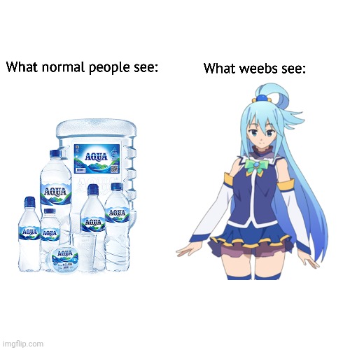 Aqua give me water and waifu | image tagged in konosuba,memes,funny,anime,animeme | made w/ Imgflip meme maker