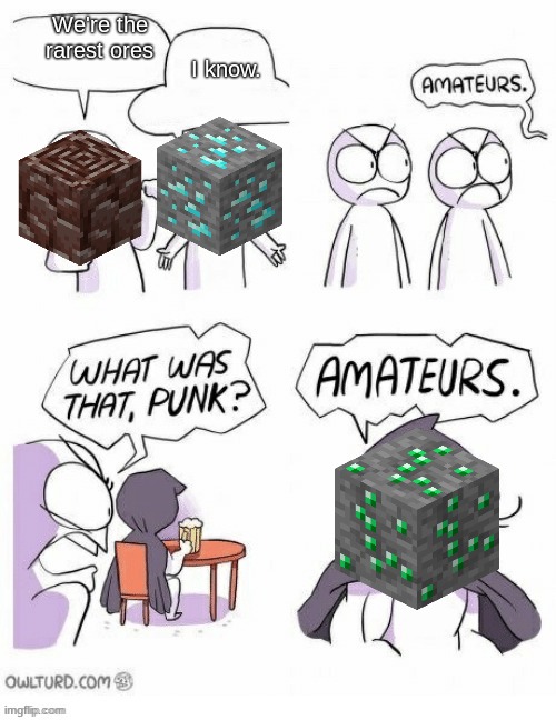 Amatuers Meme | We're the rarest ores; I know. | image tagged in amatuers meme | made w/ Imgflip meme maker