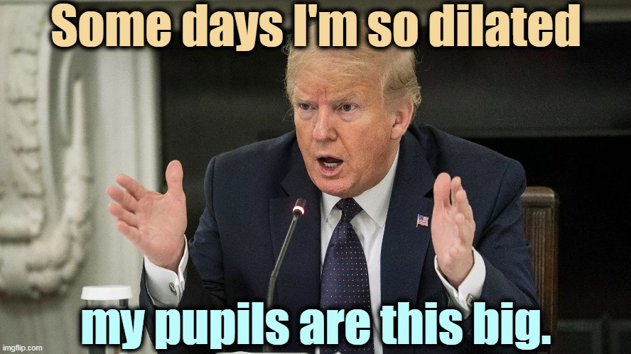 The Adderall Kid | Some days I'm so dilated; my pupils are this big. | image tagged in trump,drug addiction | made w/ Imgflip meme maker