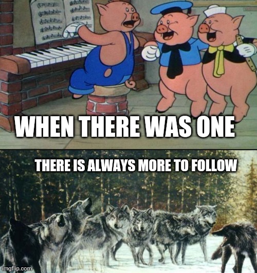 WHEN THERE WAS ONE; THERE IS ALWAYS MORE TO FOLLOW | image tagged in funny | made w/ Imgflip meme maker