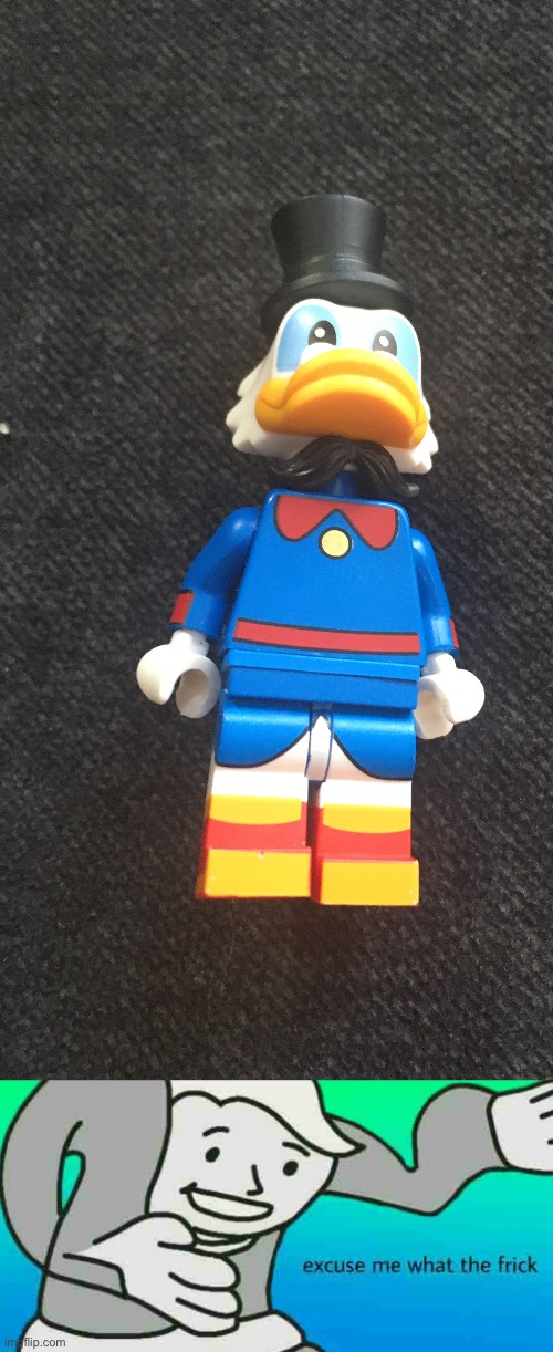 image tagged in scrooge mcduck,excuse me what the heck,lego | made w/ Imgflip meme maker