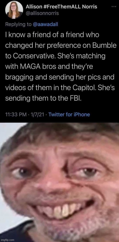 tl;dr noice | image tagged in capitol hill riots fbi,noice | made w/ Imgflip meme maker