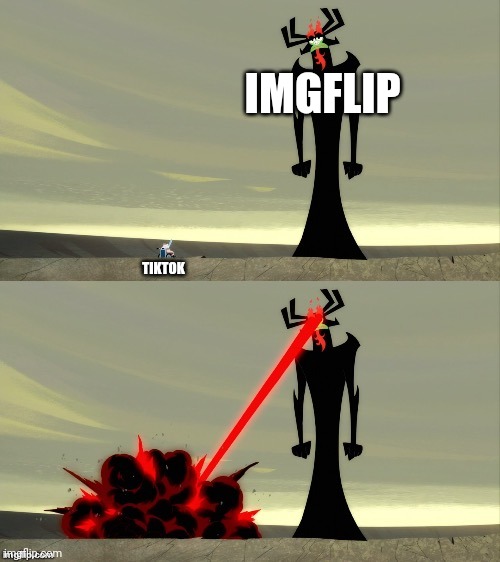 Aku Vs Scotsman | IMGFLIP; TIKTOK | image tagged in aku vs scotsman | made w/ Imgflip meme maker