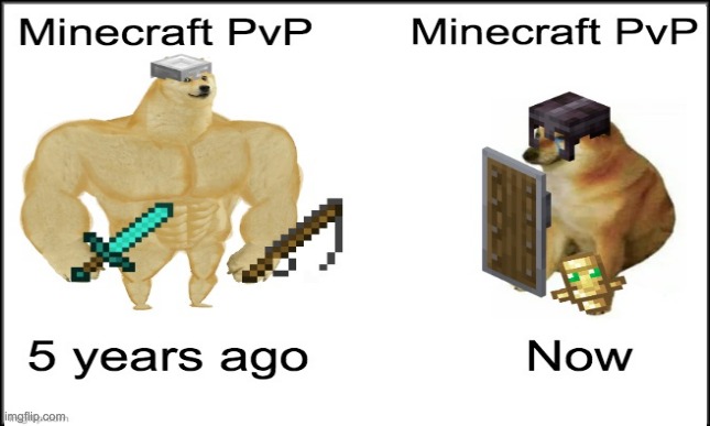 You can't complain with this... | image tagged in minecraft,pvp,before and after,memes | made w/ Imgflip meme maker