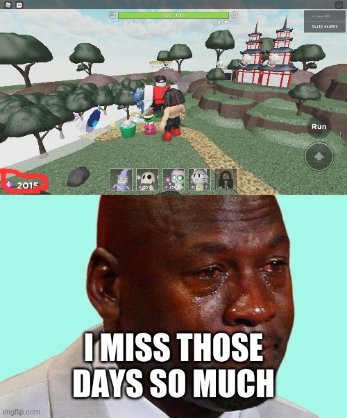 roblox u hust made some people cry on this day | I MISS THOSE DAYS SO MUCH | image tagged in crying shaq,roblox | made w/ Imgflip meme maker