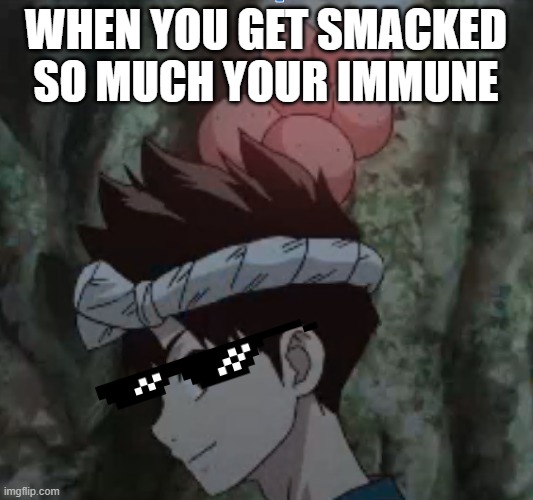 Dr stone memes | WHEN YOU GET SMACKED SO MUCH YOUR IMMUNE | image tagged in memes | made w/ Imgflip meme maker