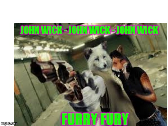 Furry Wick | JOHN WICK - JOHN WICK - JOHN WICK; FURRY FURY | image tagged in john wick | made w/ Imgflip meme maker