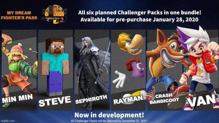 Crash Bandicoot Challenger Pack 11 concept (Smash Bros Ultimate