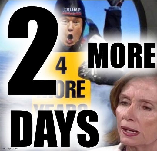 The owning of libtards continues! Still your President! | 2; MORE; DAYS | image tagged in trump 4 more years,donald trump,trump,nancy pelosi,election 2020,president trump | made w/ Imgflip meme maker