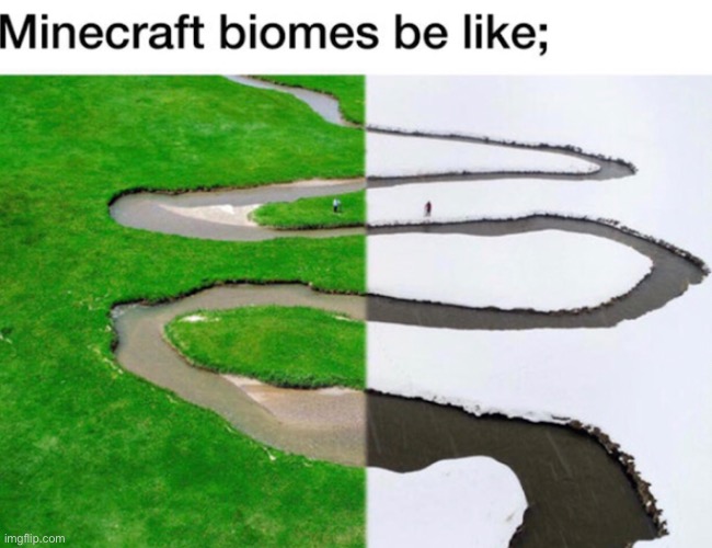Minecraft biomes be like | image tagged in meme,funny,funny meme,true,minecraft | made w/ Imgflip meme maker