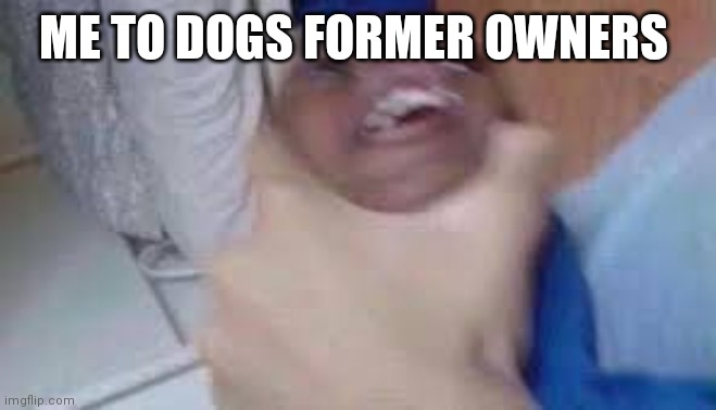 kid getting choked | ME TO DOGS FORMER OWNERS | image tagged in kid getting choked | made w/ Imgflip meme maker