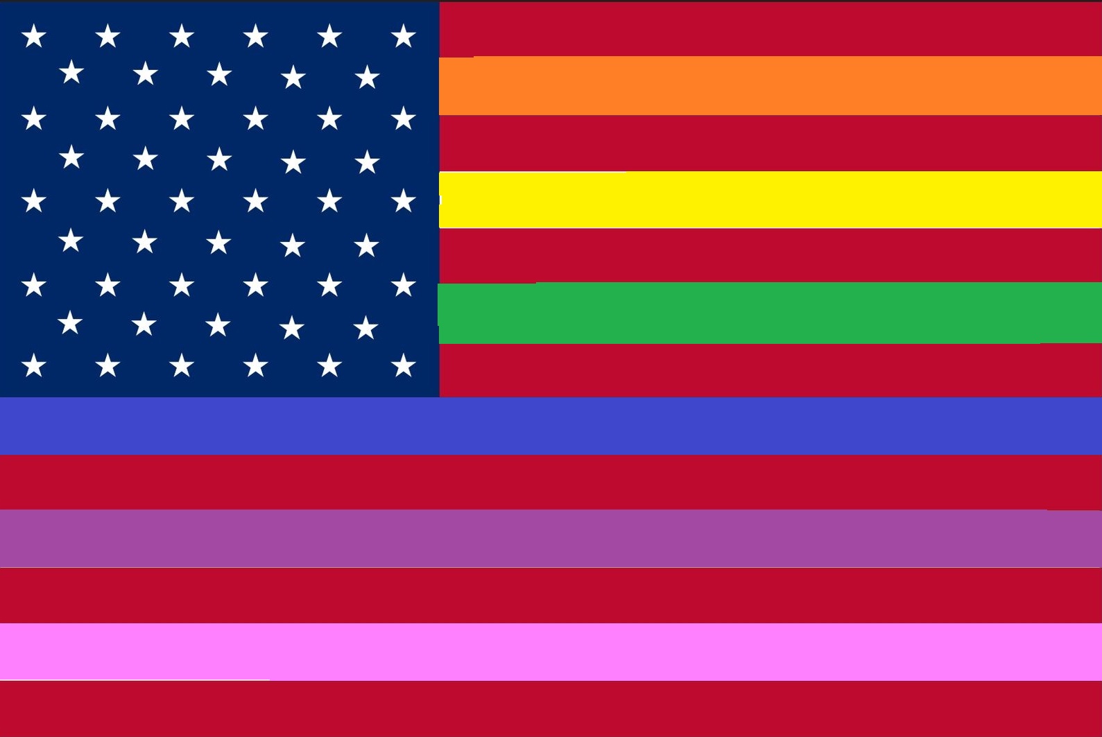 Rainbow US Flag Blank Meme Template
