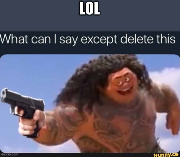 What can I say except delete this | LOL | image tagged in what can i say except delete this | made w/ Imgflip meme maker