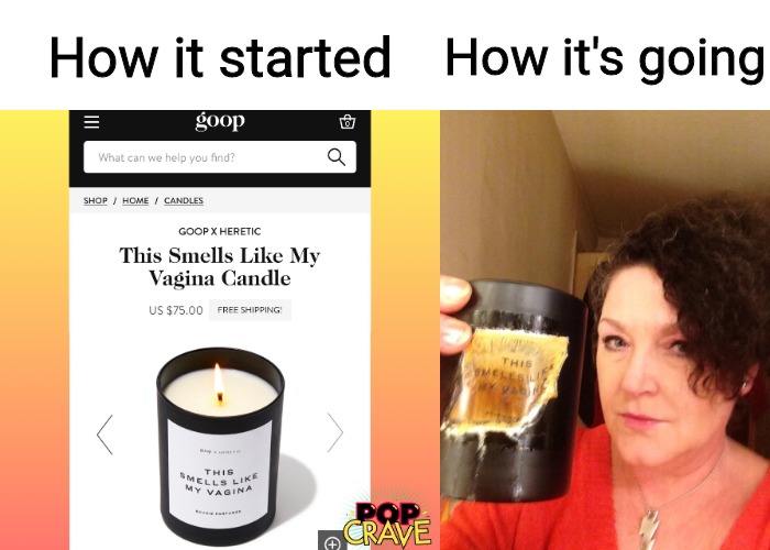 Gwyneth Paltrow's candle | How it started; How it's going | image tagged in gwyneth paltrow,candle | made w/ Imgflip meme maker