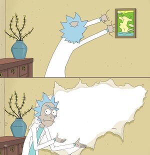 High Quality rick opening wall Blank Meme Template