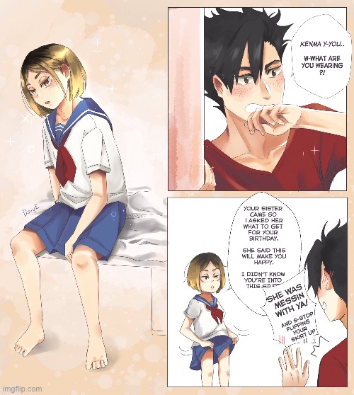 Kenma baby keep your skirt down -w- | made w/ Imgflip meme maker
