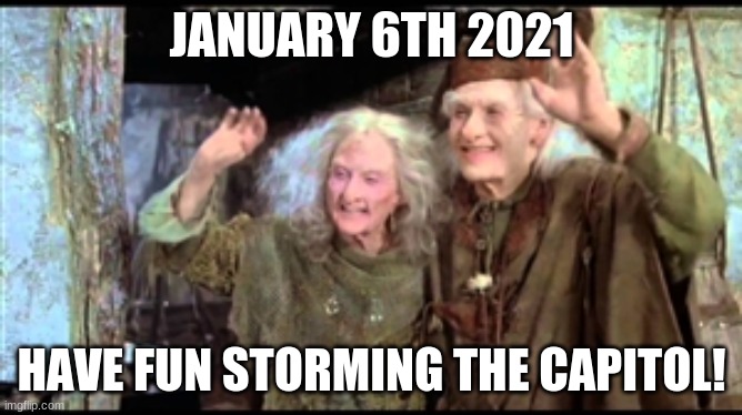 Have fun storming the castle! | JANUARY 6TH 2021; HAVE FUN STORMING THE CAPITOL! | image tagged in have fun storming the castle | made w/ Imgflip meme maker