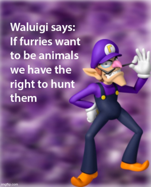 i think waluigi has some problems here | image tagged in memes,funny,furries,waluigi,no,wtf | made w/ Imgflip meme maker