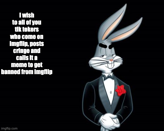 Im posting it in this stream because this stream is popular and War_Against_tiktok has fallen | I wish to all of you tik tokers who come on imgflip, posts cringe and calls it a meme to get banned from imgflip | image tagged in bugs bunny i wish,warning | made w/ Imgflip meme maker