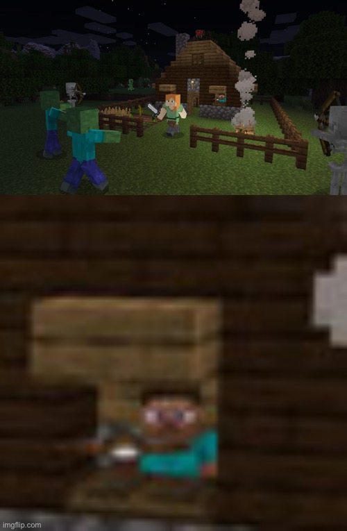 He’s training to become a sniper | image tagged in minecraft | made w/ Imgflip meme maker