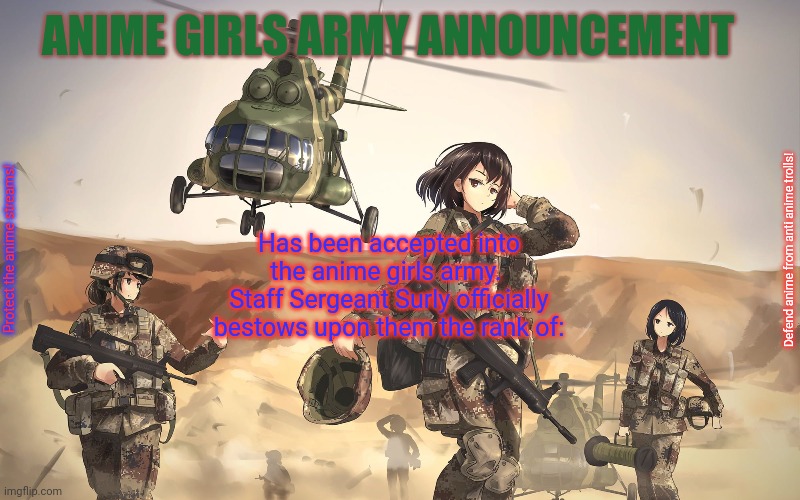 Anime Girls Army Blank Meme Template