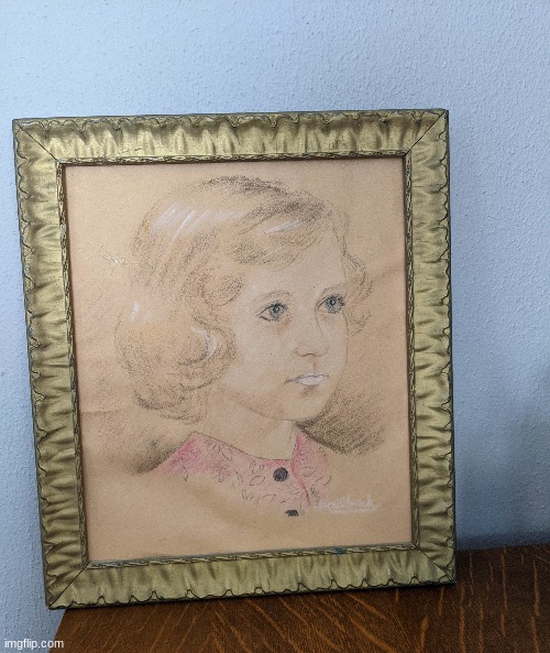 Drawing I made of my Grandma when she was young | image tagged in drawing,art | made w/ Imgflip meme maker