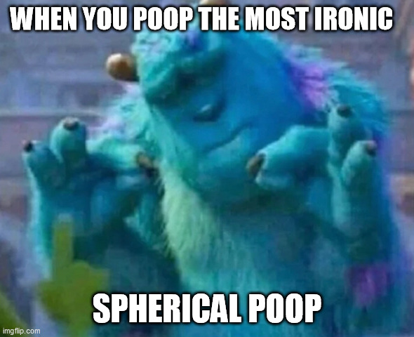 Sullivan Perfect ?? | WHEN YOU POOP THE MOST IRONIC; SPHERICAL POOP | image tagged in sullivan perfect | made w/ Imgflip meme maker