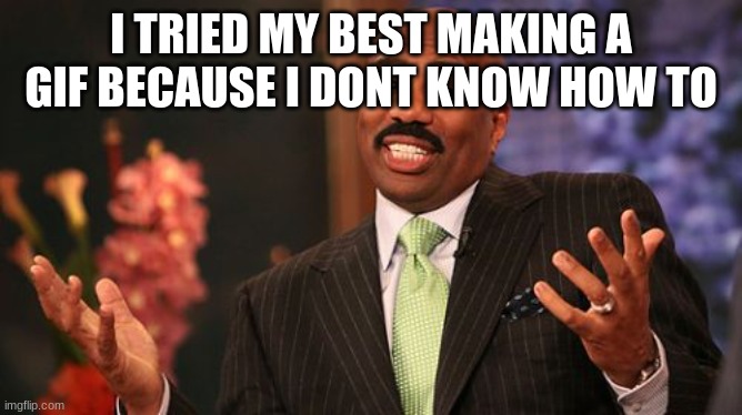 Steve Harvey Meme | I TRIED MY BEST MAKING A GIF BECAUSE I DONT KNOW HOW TO | image tagged in memes,steve harvey | made w/ Imgflip meme maker