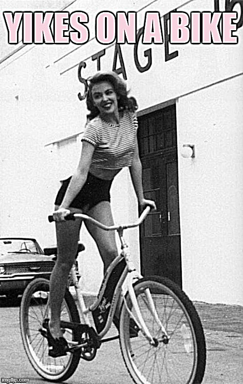 Kylie Yikes on a Bike sharpened Blank Meme Template