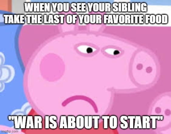 Why y do dis to me | WHEN YOU SEE YOUR SIBLING TAKE THE LAST OF YOUR FAVORITE FOOD; "WAR IS ABOUT TO START" | image tagged in why y do dis to me | made w/ Imgflip meme maker