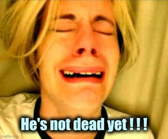 leave alone | He's not dead yet ! ! ! | image tagged in leave alone | made w/ Imgflip meme maker