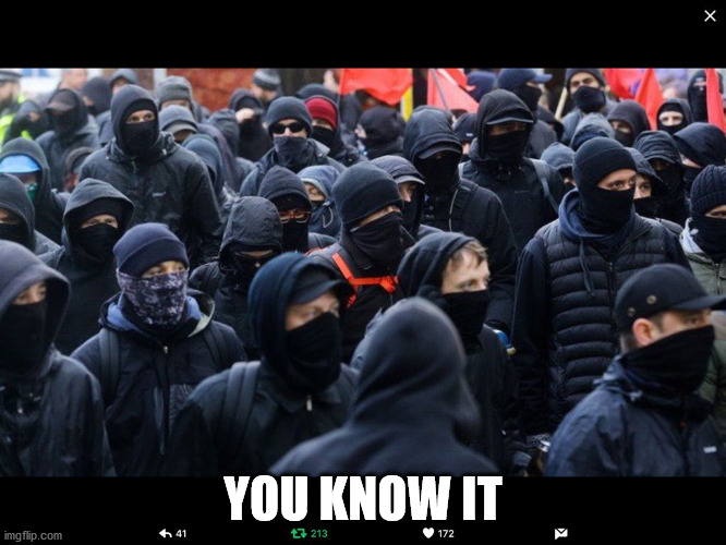 Antifa | YOU KNOW IT | image tagged in antifa | made w/ Imgflip meme maker