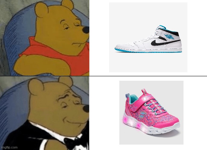shoes | image tagged in memes,tuxedo winnie the pooh | made w/ Imgflip meme maker
